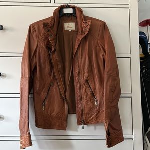 100% goat skin leather jacket